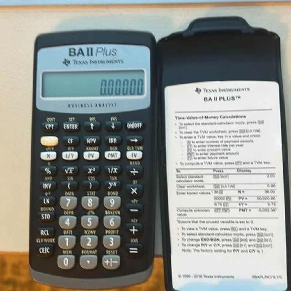 Texas Instruments TI BA II Plus Financial Calculator Business Analyst W/ Cover